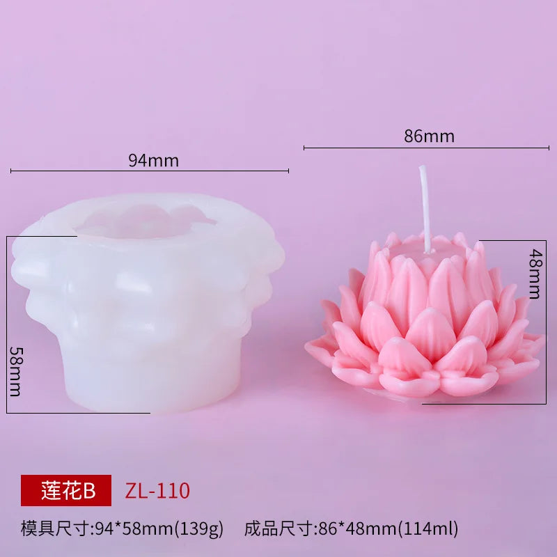 Molde de flor de loto 0083